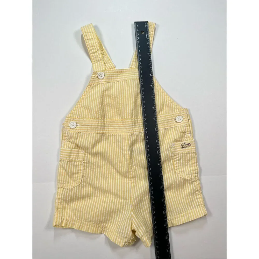 Vintage Izod Lacoste Infant Toddler Seersucker Romper Crocodile Logo Size 2T - Picture 7 of 8